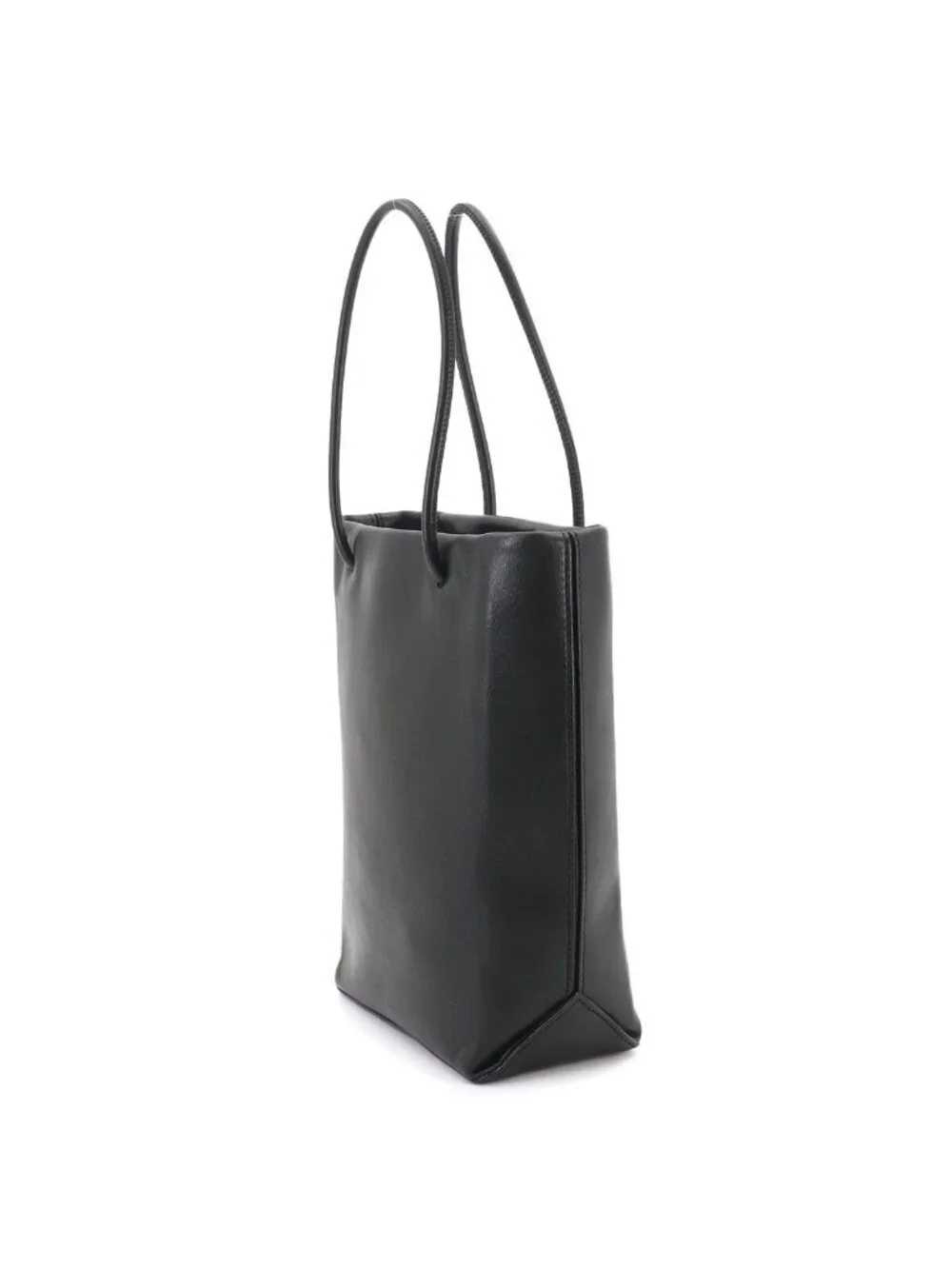Chanel Essential Tote Leather Black White Silver